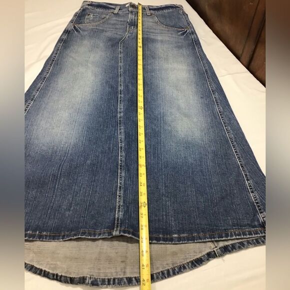 Levi’s Y2K Blue Denim Jean Maxi Skirt Size 9 - Picture 15 of 16